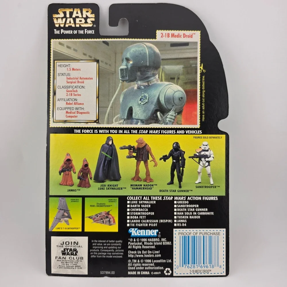 Star Wars POTF 2-1B Medic Droid 1996‎ Kenner MOC Unopened Great Condition